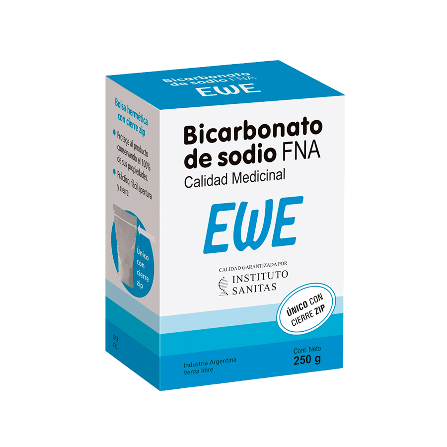 BICARBONATO DE SODIO EWE <br> ESTUCHE X 250 G